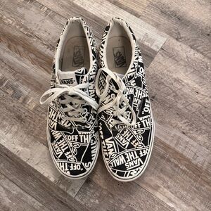 Vans Off The Wall Logo Print Sneakers | Men’s 13 | Black & White
